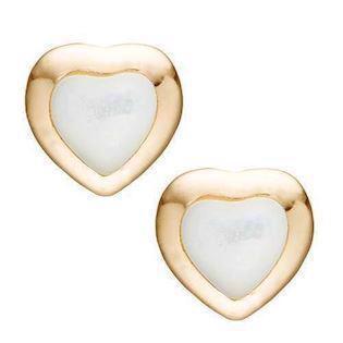 Christina Collect 925 sterling sølv Mop hearts små forgyldte hjerter med hvid emalje, model 671-G15